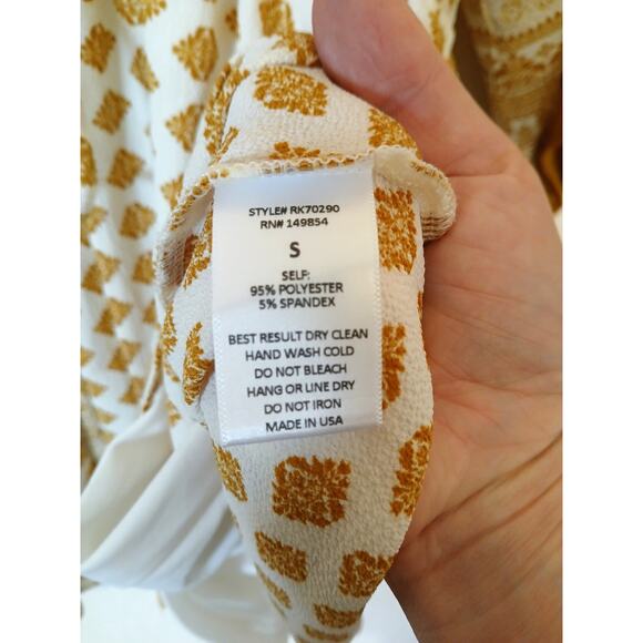 Sage the Label Gold and White Wrap Romper Deep V - Picture 7 of 7